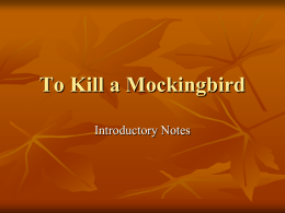 To Kill a Mockingbird - Johnston County Schools