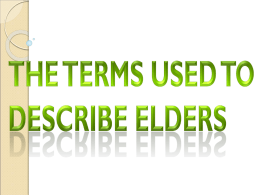 The Terms Used To Describe Elders