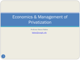 Economics & Management of Privatization