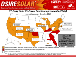 3rd Party Solar Photovoltaic Purchase Power Agreements (PPAs)