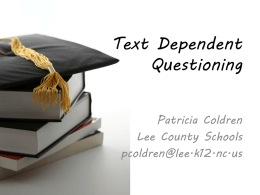 Text Dependent Questions PPT