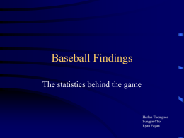 Baseball Myths: - Dartmouth College