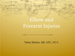 Elbow and Forearm Injuries