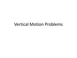 Vertical Motion Problems - Cobequid Educational Centre