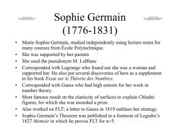 Sophie Germain’s Theorem