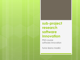 sub-project research software innovation
