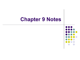 Chapter 9 Notes - Dripping Springs ISD