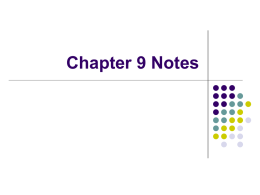 Chapter 9 Notes - Dripping Springs Independent School District