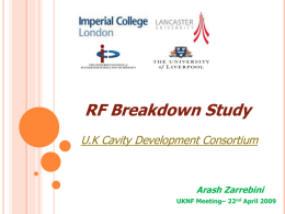RF Breakdown Study - Science and Technology Facilities