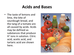 Acids and Bases - Chemistry notes