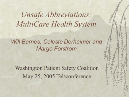 Standard IM.3.10 - Washington Patient Safety Coalition