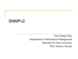 Chapter 6 SNMPv2 - Yen