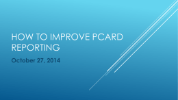 How to Improve Pcard reporting