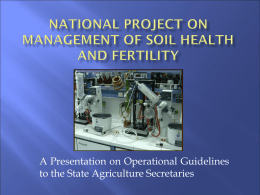 NATIONAL PROJECT ON MANAGEMENT OF SOIL HEALTH …