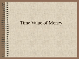 Time Value of Money - Claremont Graduate University