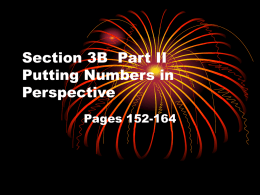 Section 3B Putting Numbers in Perspective