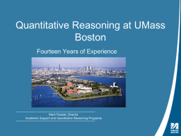 Quantitative Reasoning - University of Massachusetts Boston