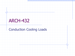 Cooling Loads Lecture #1