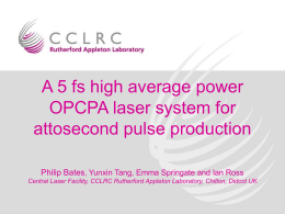 A 5 fs high average power OPCPA laser system for