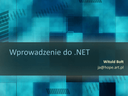 Wprowadzenie do .NET