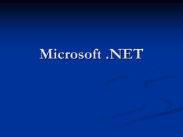 Les Technologies .NET
