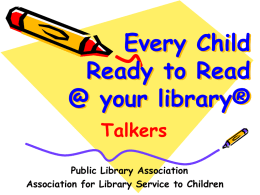 PLA / ALSC Preschool Literacy Initiative