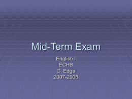 Mid-Term Exam - ECHS English I Literature