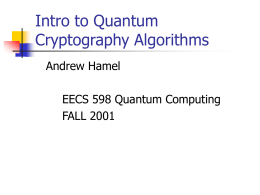Quantum Cryptography Algorithms