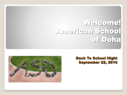 Welcome to the American School of Doha!