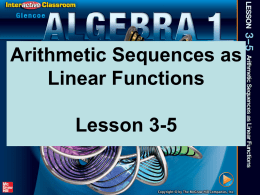 ppt 3-5 Arithmetic Sequences as Linear Functions