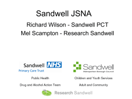 Sandwell JSNA - Health and Social Care Information Centre