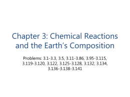 Chapter 3: Chemical Reactions and the Earth’s Composition