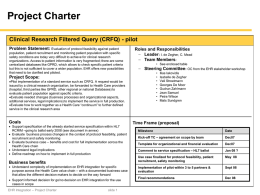 Project Charter - EuroRec: European Institute for Health