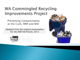 Commingled Recycling Systems – Preventing Contamination at