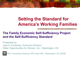 Pennsylvania Self-Sufficiency Standard Training Presented