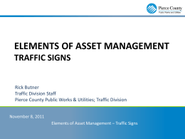 Elements of Asset managementTraffic