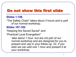 The “Safety Chain” Bible Study