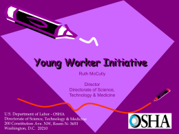 OSHA Young Worker Initiative - Welcome to the Maryland