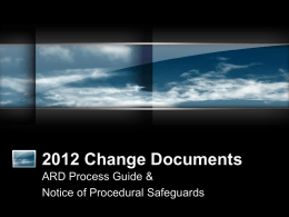 ARD Guide Procedural Safeguard Changes - ESC-20