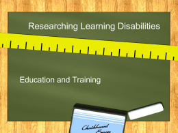 Learning Disabilities - Statewide Instructional Resources