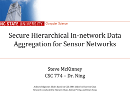 Secure Hierarchical In-network Data Aggregation for Sensor