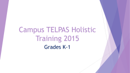 Campus TELPAS Holistic Training 2015
