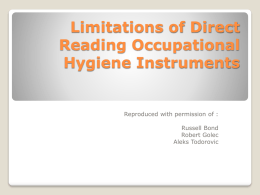 Direct reading Instruments &ndash; Uses and Limitations
