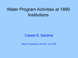 Water Program Activities at 1890 Institutions