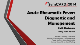 Acute Rheumatic Fever: Diagnostic and Management