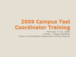2009 Campus Coordinator Training