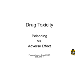 Drug Toxicity - South Carolina Health Information