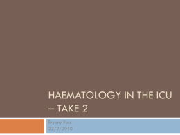 Haematology in the ICU