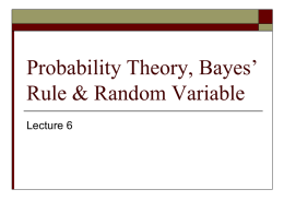 Probability Theory - Lecture 6