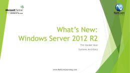 What’s New: Windows Server 2012 R2